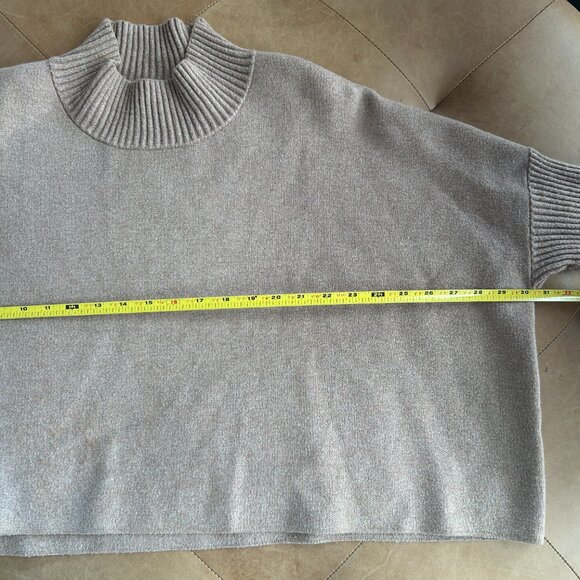 Kerisma Angora Blend Mock Neck Sweater – Boxy Cropped Cozy Neutral Women's OS - Picture 6 of 7